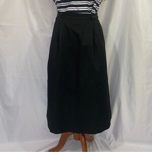 Vintage Barco Classic Black Midi Faux Wrap Skirt Size XL